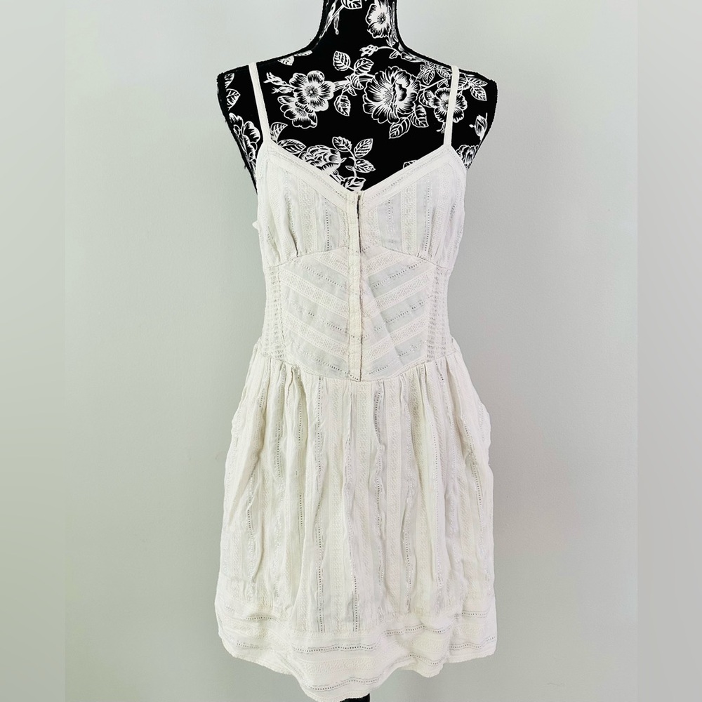 Urban Outfitters cream and silver pinstripe summer dress